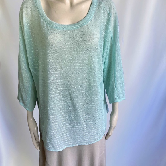 INC Studio Mint Knit Long Sleeved Top - Picture 3 of 3
